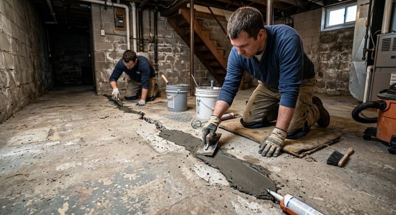 Cracked Basement Floor Repair in Sumter, SC
