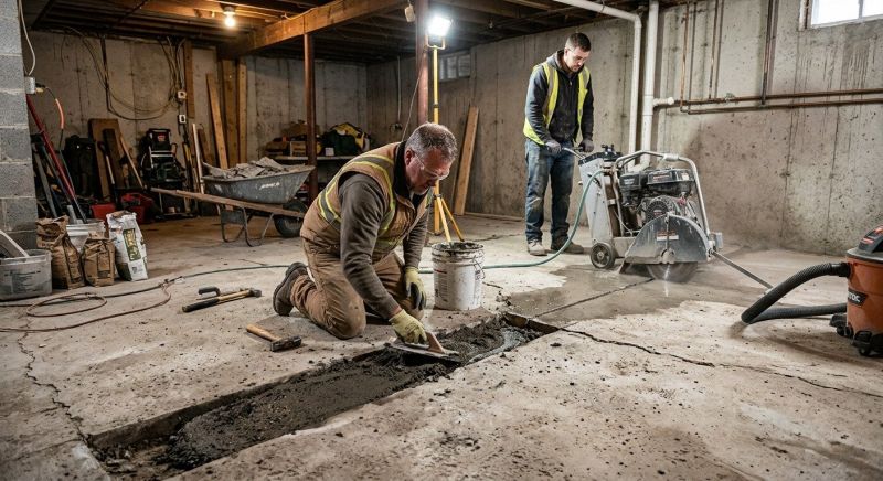 Cracked Basement Floor Repair in Sumter, SC